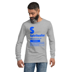 "Spiritualist" Unisex Long Sleeve Tee (Solid) | Aqua Blue