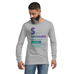 "Spiritualist" Unisex Long Sleeve Tee (Gradient) | Turquoise/Purple