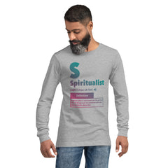 "Spiritualist" Unisex Long Sleeve Tee (Gradient) | Turquoise/Pink