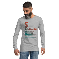 "Spiritualist" Unisex Long Sleeve Tee (Gradient) | Peach/Turquoise