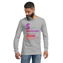 "Spiritualist" Unisex Long Sleeve Tee (Gradient) | Peach/Purple