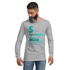 "Spiritualist" Unisex Long Sleeve Tee (Gradient) | Cyan/Turquoise