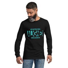 "Aligned" Unisex Long Sleeve Tee (No Talking Version) | Throat Chakra