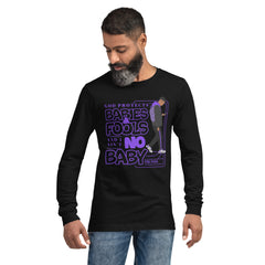 "God Protects Fools" Unisex Long Sleeve Tee (Man Version) | Purple