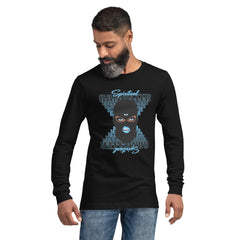 "Spiritual Gang" Unisex Long Sleeve Tee (Cocoa) | Light Blue