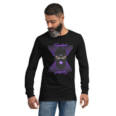 "Spiritual Gang" Unisex Long Sleeve Tee (Beige) | Purple