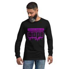 "Spiritual People" Unisex Long Sleeve Tee (Solid) | Electric Purple