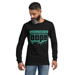 "Spiritual People" Unisex Long Sleeve Tee (Solid) | Turquoise