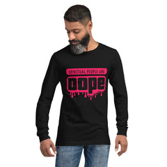 "Spiritual People" Unisex Long Sleeve Tee (Solid) | Pink