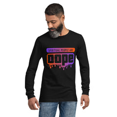 "Spiritual People" Unisex Long Sleeve Tee (Gradient) | Orange/Purple