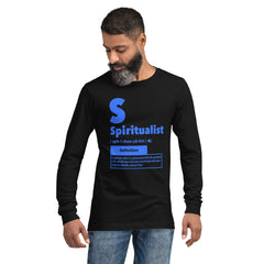 "Spiritualist" Unisex Long Sleeve Tee (Solid) | Aqua Blue