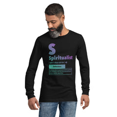 "Spiritualist" Unisex Long Sleeve Tee (Gradient) | Turquoise/Purple