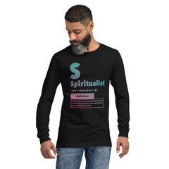 "Spiritualist" Unisex Long Sleeve Tee (Gradient) | Turquoise/Pink