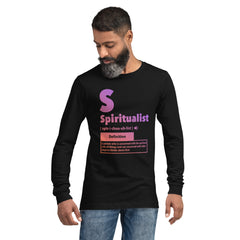 "Spiritualist" Unisex Long Sleeve Tee (Gradient) | Peach/Purple