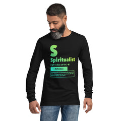 "Spiritualist" Unisex Long Sleeve Tee (Gradient) | Cyan/Yellow