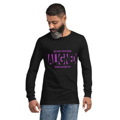 "Aligned" Unisex Long Sleeve Tee (No Talking Version) | Crown Chakra