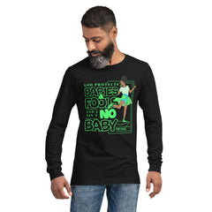 "God Protects Fools" Unisex Long Sleeve Tee (Woman Version) | Lime