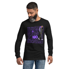 "God Protects Fools" Unisex Long Sleeve Tee (Man Version) | Purple