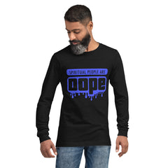 "Spiritual People" Unisex Long Sleeve Tee (Solid) | Dark Blue