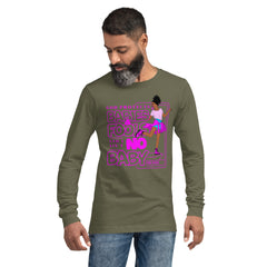 "God Protects Fools" Unisex Long Sleeve Tee (Woman Version) | Pink