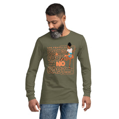 "God Protects Fools" Unisex Long Sleeve Tee (Woman Version) | Peach