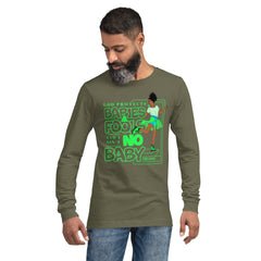 "God Protects Fools" Unisex Long Sleeve Tee (Woman Version) | Lime