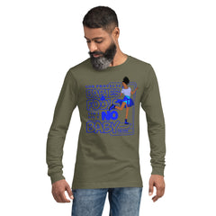 "God Protects Fools" Unisex Long Sleeve Tee (Woman Version) | Blue