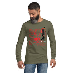 "God Protects Fools" Unisex Long Sleeve Tee (Man Version) | Red