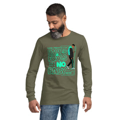 "God Protects Fools" Unisex Long Sleeve Tee (Man Version) | Cyan