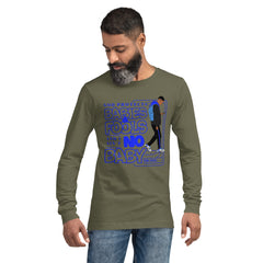 "God Protects Fools" Unisex Long Sleeve Tee (Man Version) | Blue