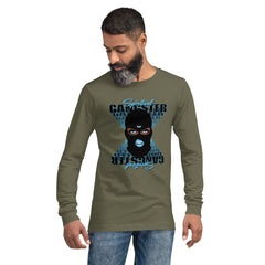 "Spiritual Gang" Unisex Long Sleeve Tee (Cocoa) | Light Blue