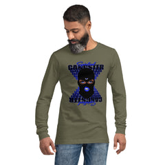 "Spiritual Gang" Unisex Long Sleeve Tee (Cocoa) | Blue