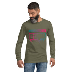 "Spiritual People" Unisex Long Sleeve Tee (Gradient) | Teal/Pink