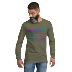 "Spiritual People" Unisex Long Sleeve Tee (Gradient) | Teal/Purple