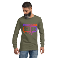 "Spiritual People" Unisex Long Sleeve Tee (Gradient) | Orange/Purple