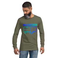 "Spiritual People" Unisex Long Sleeve Tee (Gradient) | Dark Blue/Cyan