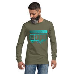 "Spiritual People" Unisex Long Sleeve Tee (Gradient) | Cyan/Turquoise