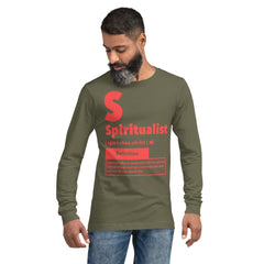 "Spiritualist" Unisex Long Sleeve Tee (Solid) | Salmon