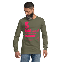 "Spiritualist" Unisex Long Sleeve Tee (Solid) | Hot Pink