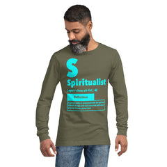 "Spiritualist" Unisex Long Sleeve Tee (Solid) | Cyan