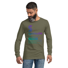 "Spiritualist" Unisex Long Sleeve Tee (Gradient) | Turquoise/Purple