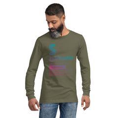 "Spiritualist" Unisex Long Sleeve Tee (Gradient) | Turquoise/Pink