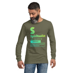 "Spiritualist" Unisex Long Sleeve Tee (Gradient) | Cyan/Yellow