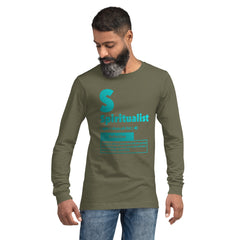 "Spiritualist" Unisex Long Sleeve Tee (Gradient) | Cyan/Turquoise