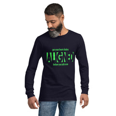 "Aligned" Unisex Long Sleeve Tee (No Talking Version) | Heart Chakra