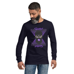 "Spiritual Gang" Unisex Long Sleeve Tee (White) | Purple