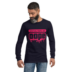 "Spiritual People" Unisex Long Sleeve Tee (Solid) | Pink