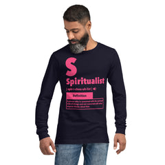 "Spiritualist" Unisex Long Sleeve Tee (Solid) | Hot Pink