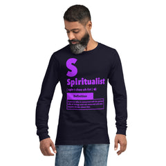 "Spiritualist" Unisex Long Sleeve Tee (Solid) | Galaxy Purple