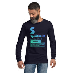 "Spiritualist" Unisex Long Sleeve Tee (Gradient) | Cyan/Blue